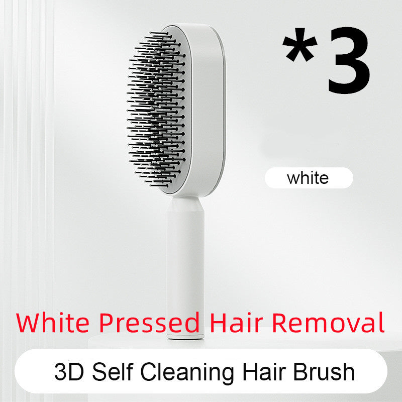 Self Cleaning Hair Brush For Women One-key Cleaning Hair Loss Airbag Massage Scalp Comb Anti-Static Hairbrush Beauty mixology