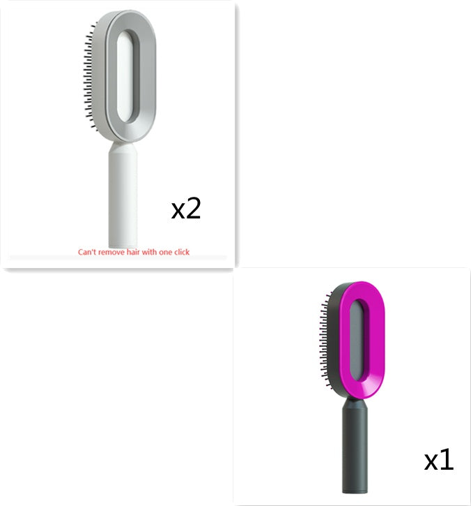 Self Cleaning Hair Brush For Women One-key Cleaning Hair Loss Airbag Massage Scalp Comb Anti-Static Hairbrush Beauty mixology