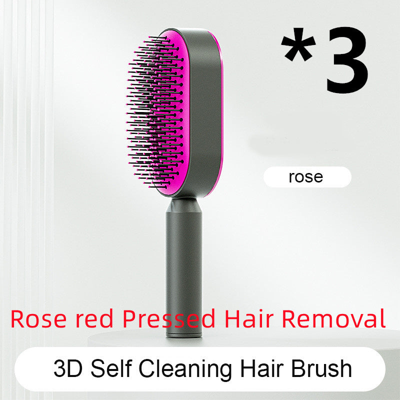 Self Cleaning Hair Brush For Women One-key Cleaning Hair Loss Airbag Massage Scalp Comb Anti-Static Hairbrush Beauty mixology