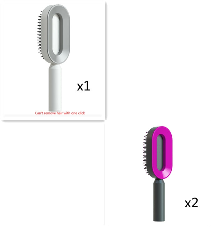 Self Cleaning Hair Brush For Women One-key Cleaning Hair Loss Airbag Massage Scalp Comb Anti-Static Hairbrush Beauty mixology