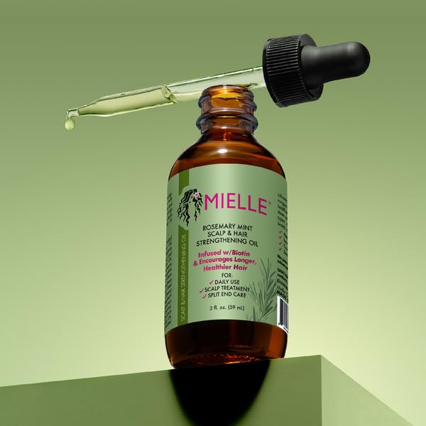 Mielle Organics Rosemary Mint Scalp & Hair Strengthening Oil for All Hair Types, 2 Ounce - velvetglow Beauty mixology