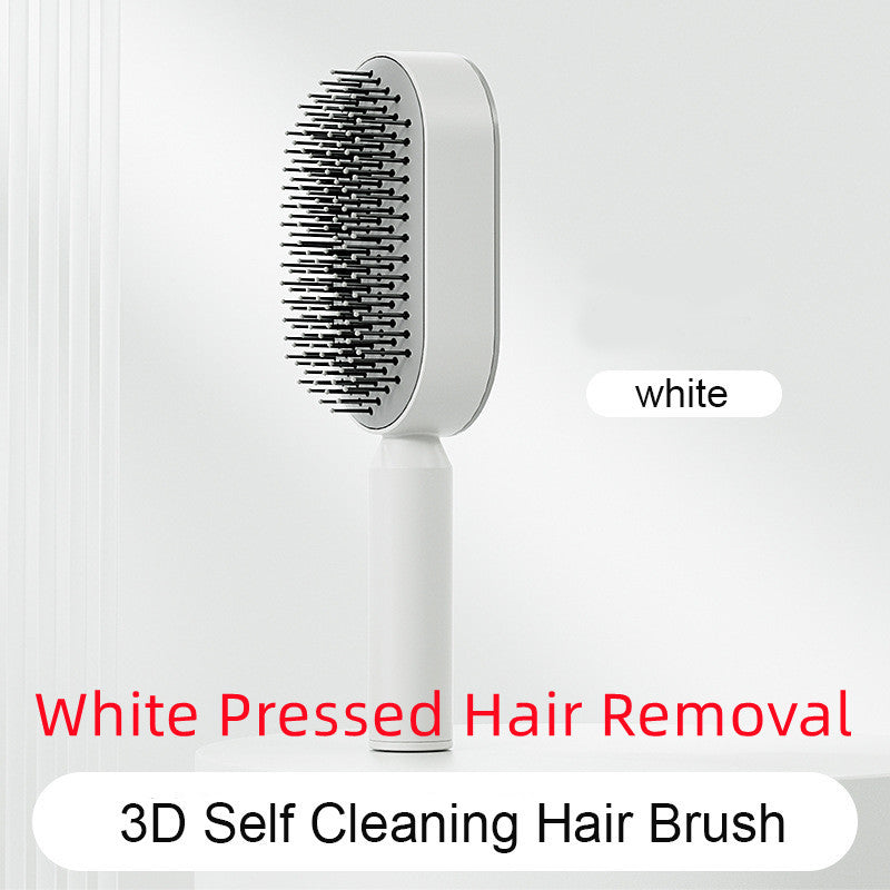 Self Cleaning Hair Brush For Women One-key Cleaning Hair Loss Airbag Massage Scalp Comb Anti-Static Hairbrush Beauty mixology