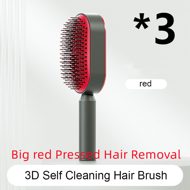 Self Cleaning Hair Brush For Women One-key Cleaning Hair Loss Airbag Massage Scalp Comb Anti-Static Hairbrush Beauty mixology