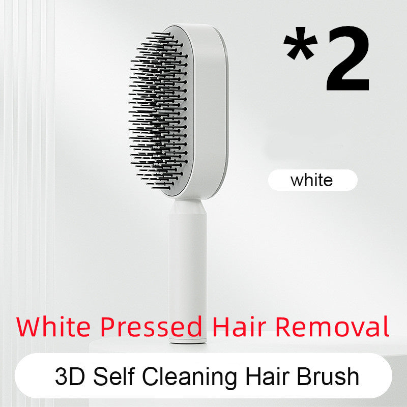 Self Cleaning Hair Brush For Women One-key Cleaning Hair Loss Airbag Massage Scalp Comb Anti-Static Hairbrush Beauty mixology