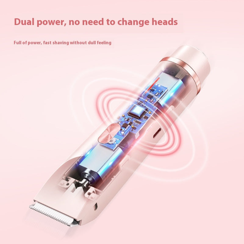 2 In 1 Hair Remover Women's Double Head Shaver Private Pubic Hair Trimmer Electric Razor Wet Dry Electric Body Hair Beauty mixology