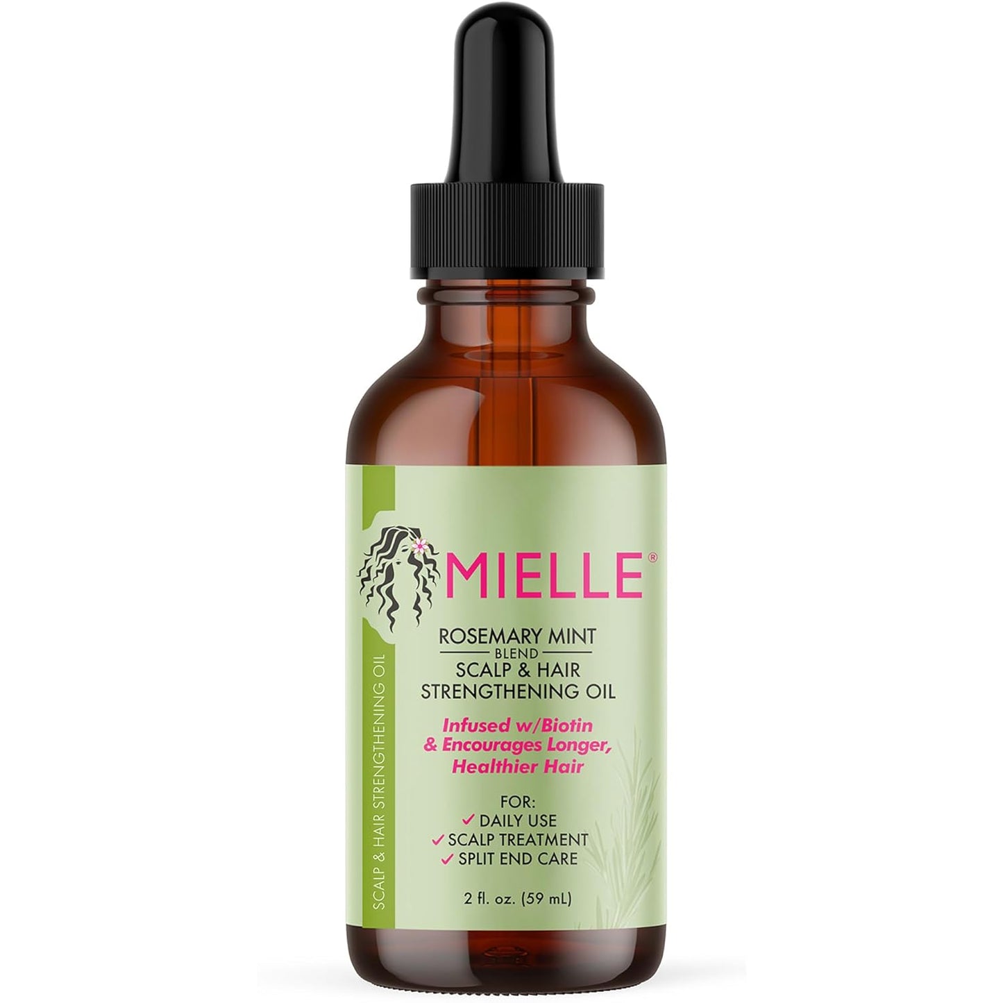 Mielle Organics Rosemary Mint Scalp & Hair Strengthening Oil for All Hair Types, 2 Ounce - velvetglow Beauty mixology