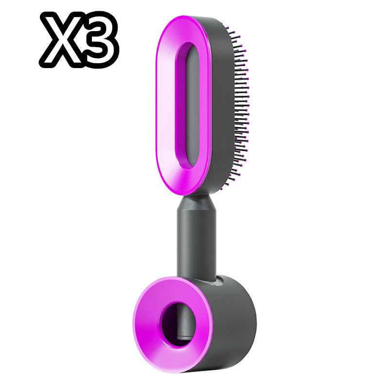 Self Cleaning Hair Brush For Women One-key Cleaning Hair Loss Airbag Massage Scalp Comb Anti-Static Hairbrush Beauty mixology