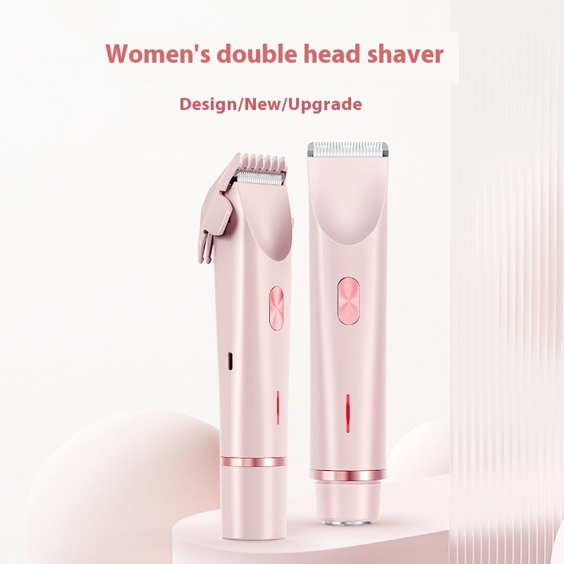 2 In 1 Hair Remover Women's Double Head Shaver Private Pubic Hair Trimmer Electric Razor Wet Dry Electric Body Hair Beauty mixology