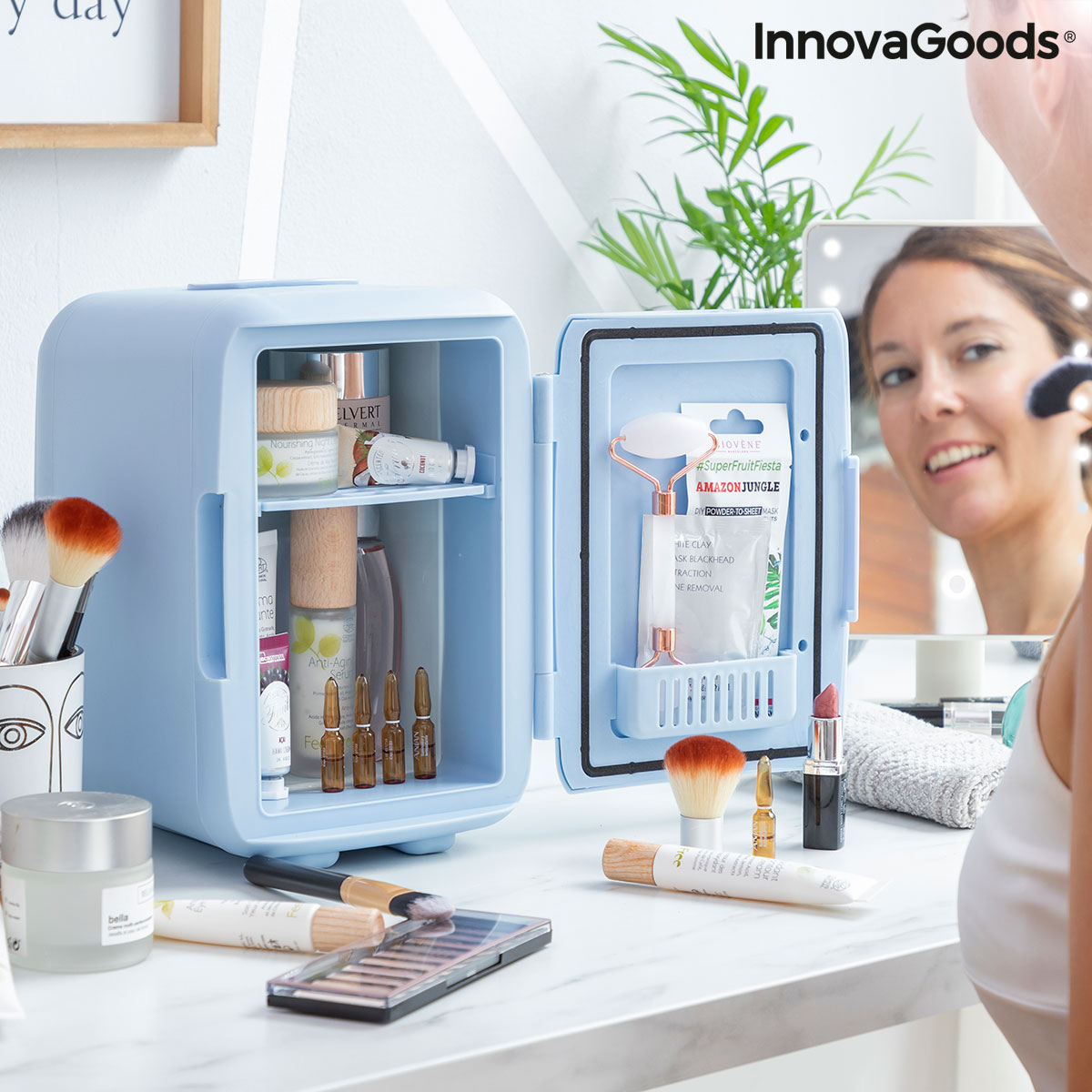 Mini Cosmetics Fridge Frecos InnovaGoods - velvetglow Beauty mixology