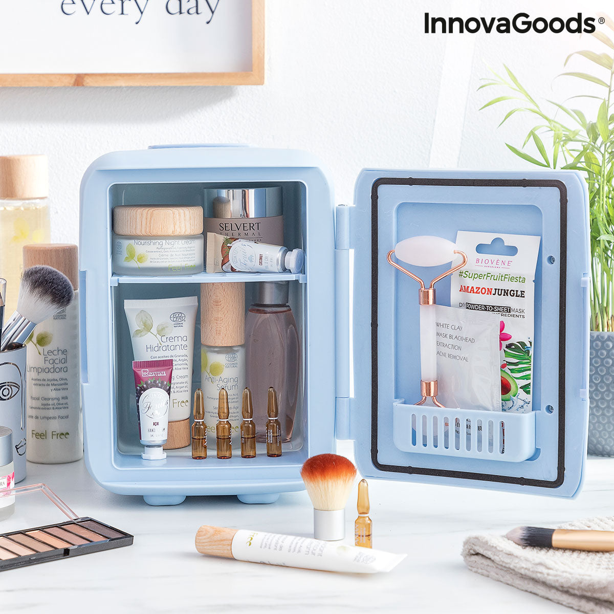 Mini Cosmetics Fridge Frecos InnovaGoods - velvetglow Beauty mixology