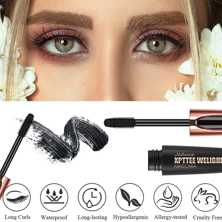 2 Pack Black 4D Silk Fiber Eyelash Mascara Extension Makeup Waterproof - velvetglow