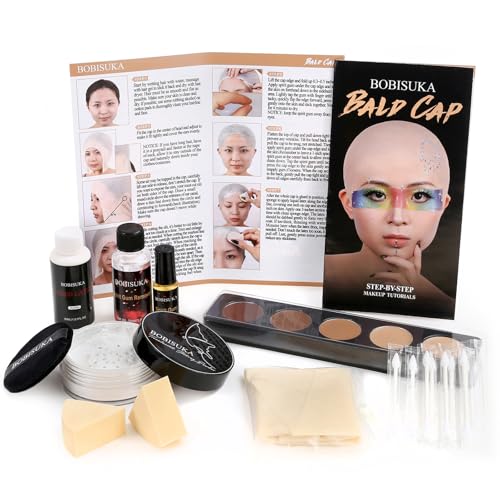 Bald Cap Halloween Makeup Kit for Men & Woman - velvetglow Beauty mixology