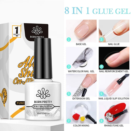 BORN PRETTY 10ml Base Gel Top Coat Rubber Gel Reinforcement Gel for - velvetglow Beauty mixology