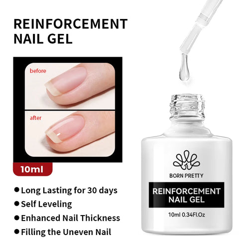 BORN PRETTY 10ml Base Gel Top Coat Rubber Gel Reinforcement Gel for - velvetglow Beauty mixology