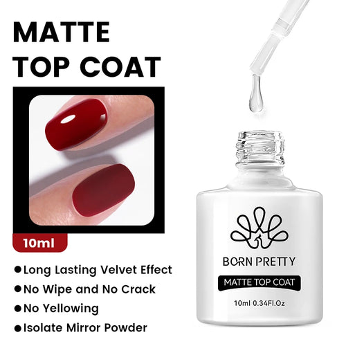 BORN PRETTY 10ml Base Gel Top Coat Rubber Gel Reinforcement Gel for - velvetglow Beauty mixology