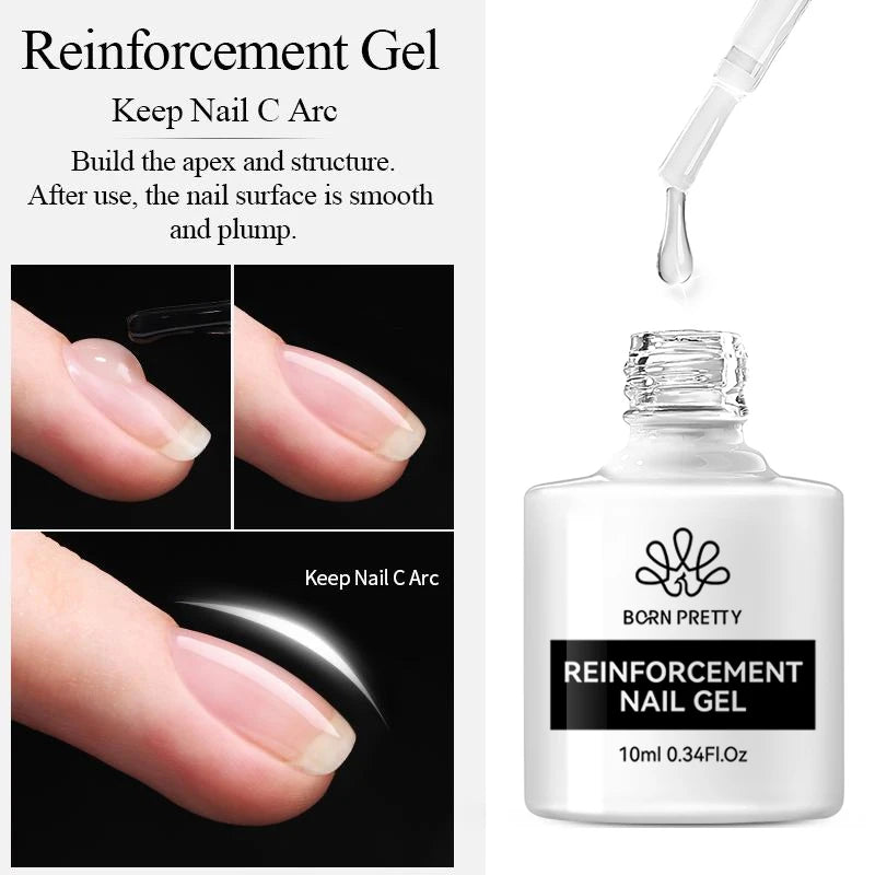 BORN PRETTY 10ml Base Gel Top Coat Rubber Gel Reinforcement Gel for - velvetglow Beauty mixology