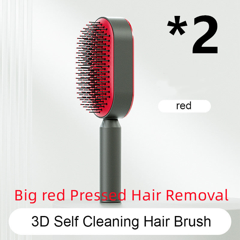 Self Cleaning Hair Brush For Women One-key Cleaning Hair Loss Airbag Massage Scalp Comb Anti-Static Hairbrush Beauty mixology