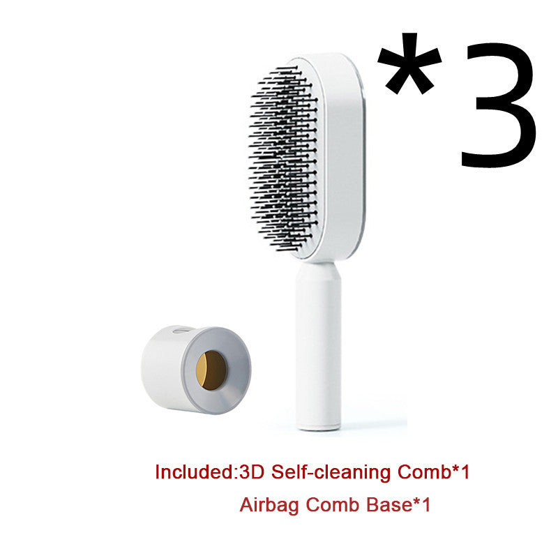 Self Cleaning Hair Brush For Women One-key Cleaning Hair Loss Airbag Massage Scalp Comb Anti-Static Hairbrush Beauty mixology