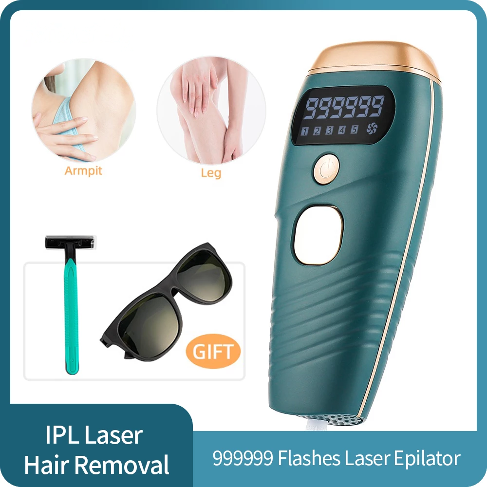 IPL Laser Epilator Painless 999999 Flashes Hair Removal Hair Remover - velvetglow