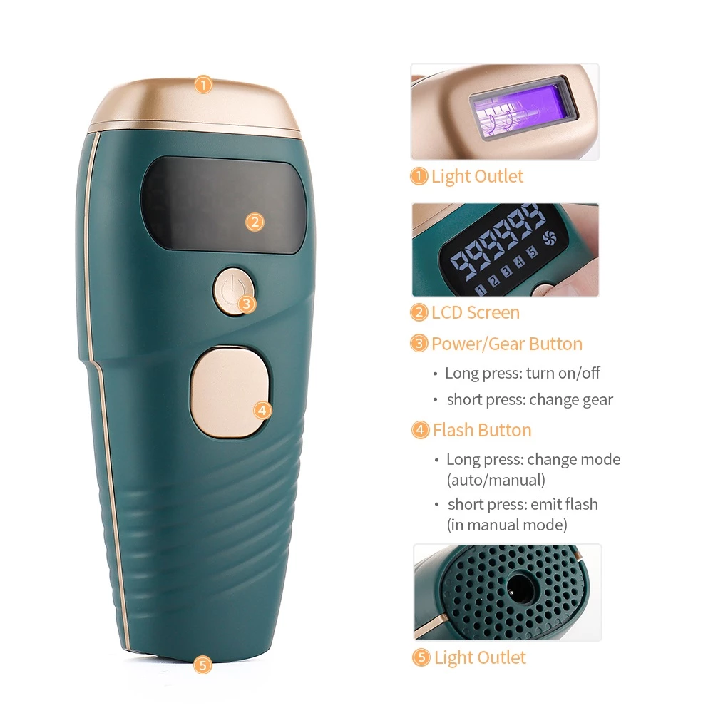 IPL Laser Epilator Painless 999999 Flashes Hair Removal Hair Remover - velvetglow Beauty mixology