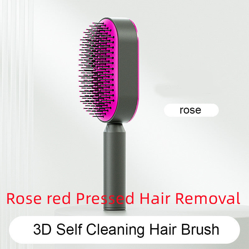 Self Cleaning Hair Brush For Women One-key Cleaning Hair Loss Airbag Massage Scalp Comb Anti-Static Hairbrush Beauty mixology