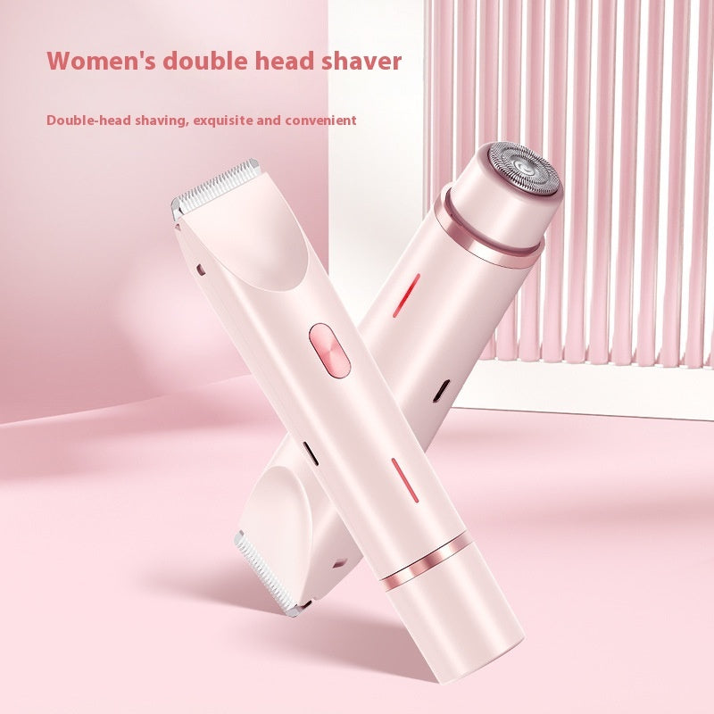 2 In 1 Hair Remover Women's Double Head Shaver Private Pubic Hair Trimmer Electric Razor Wet Dry Electric Body Hair Beauty mixology