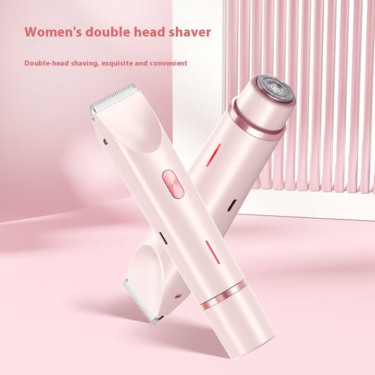 2 In 1 Hair Remover Women's Double Head Shaver Private Pubic Hair Trimmer Electric Razor Wet Dry Electric Body Hair Beauty mixology