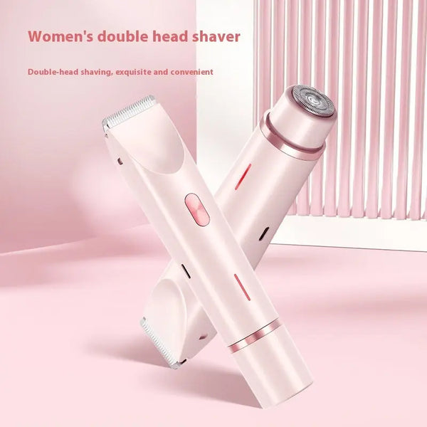 2 In 1 Hair Remover Women's Double Head Shaver Private Pubic Hair Trimmer Electric Razor Wet Dry Electric Body Hair