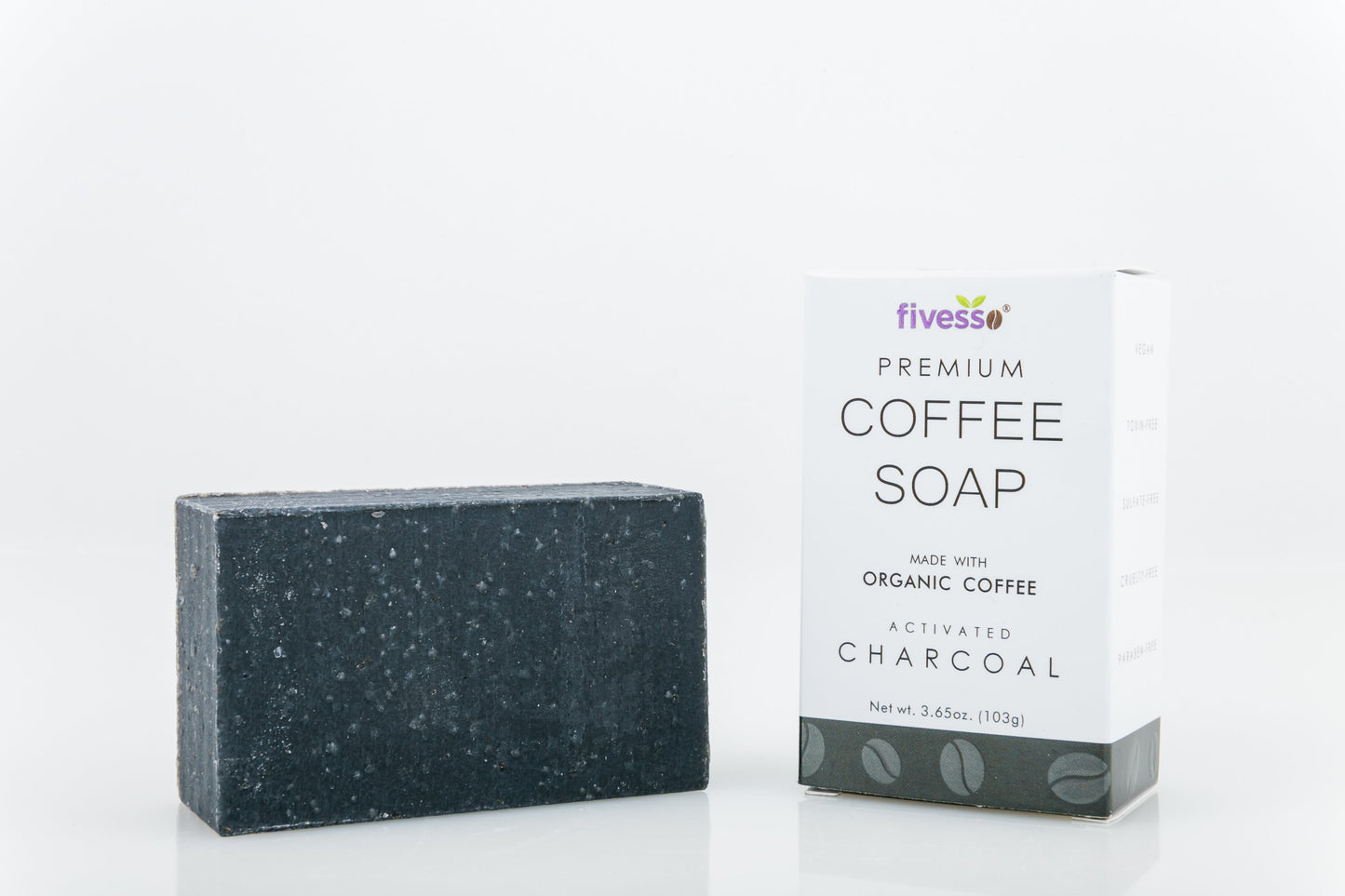 Activated Charcoal - Premium Coffee Soap Bar - velvetglow Beauty mixology