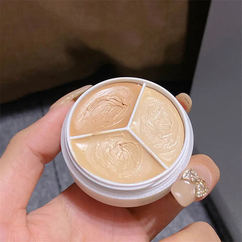 3-Color Concealer Palette Cream - Full Coverage & Contour for All Skin Tones - velvetglow Beauty mixology