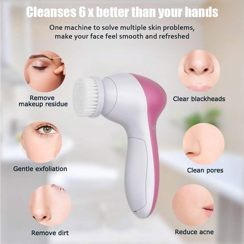 5 in 1 Face Massage Cleansing Brush Set - velvetglow