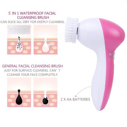 5 in 1 Face Massage Cleansing Brush Set - velvetglow