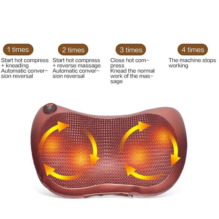 Portable 4 heads Massage Pillow - velvetglow