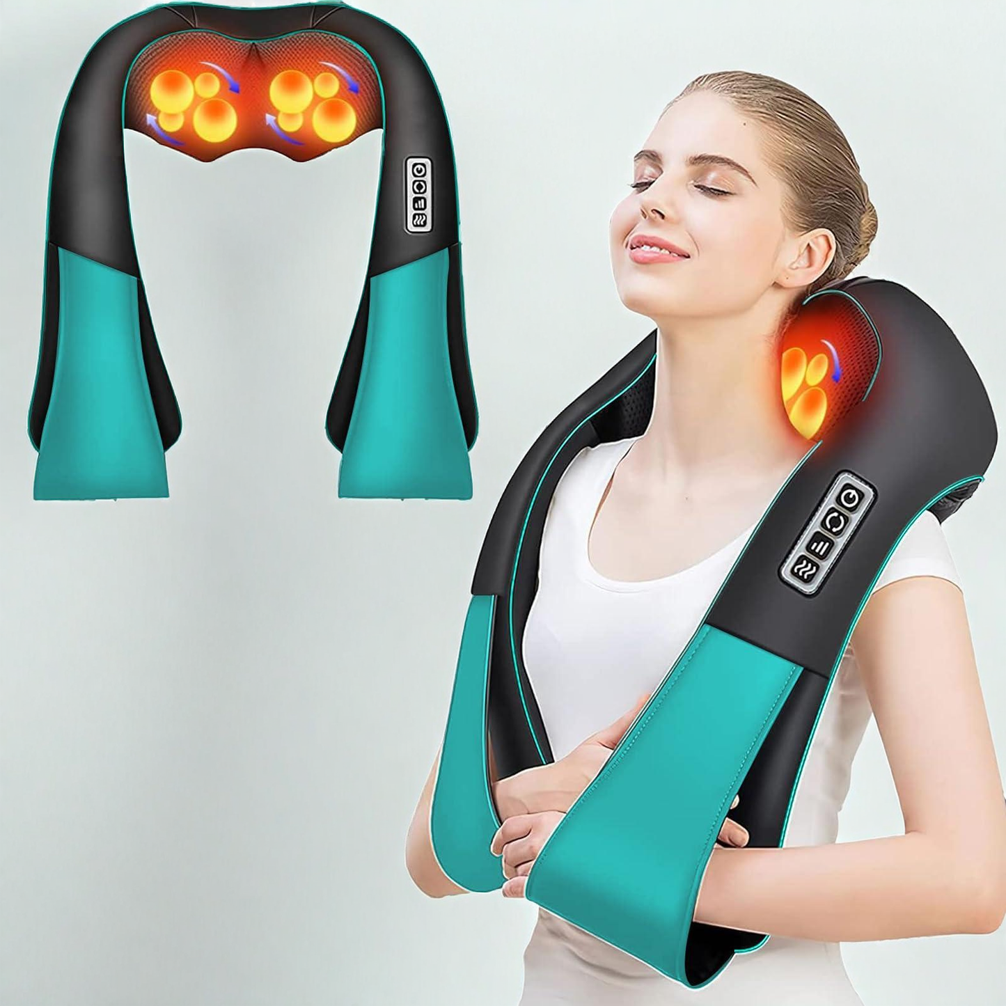 AERLANG Shiatsu Back and Neck Massager, Back Massager Deep Tissue Kneading Massager Neck and Shoulder Massager with Heat, Electric 4D Massage Pillow Fathers Day Dad Gifts from Daughter Beauty mixology